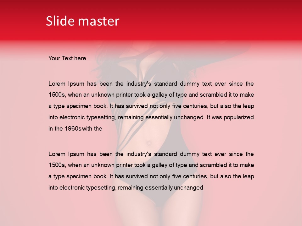 Pose Female Black PowerPoint Template