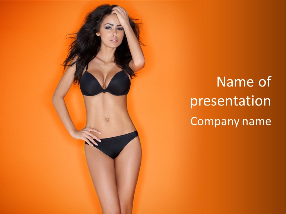 Woman Sensuality Hair PowerPoint Template