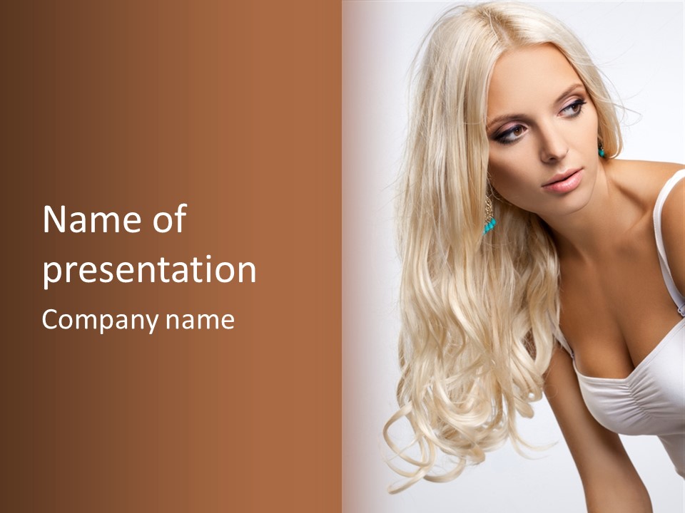 Woman Colouring Young PowerPoint Template