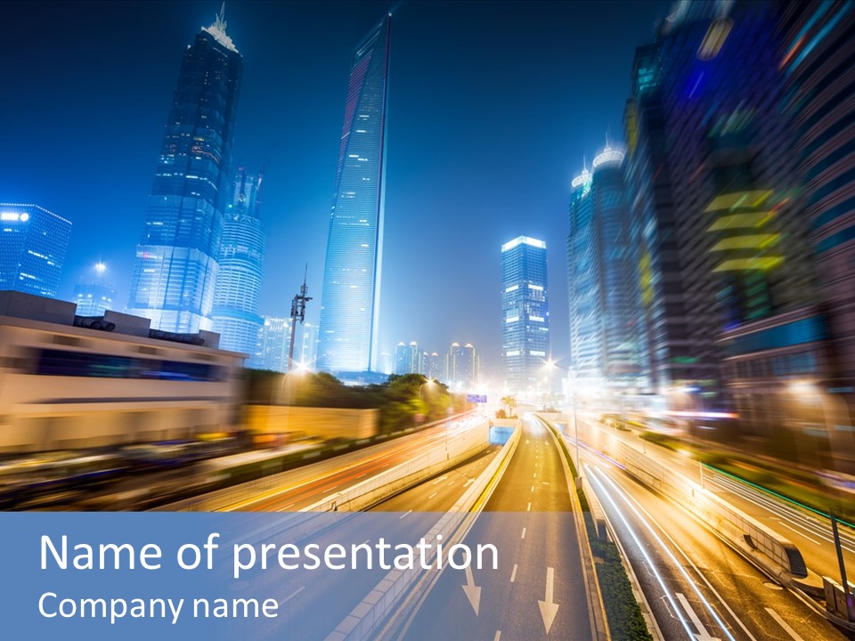Car Drive Dark PowerPoint Template