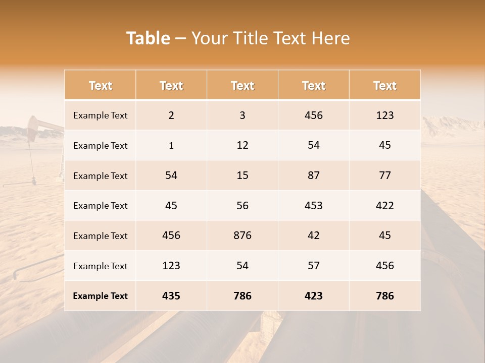 Desert Petrol Render PowerPoint Template