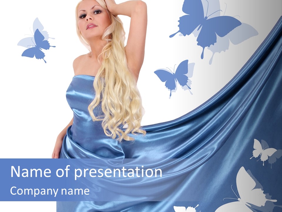 Hair Long Woman PowerPoint Template