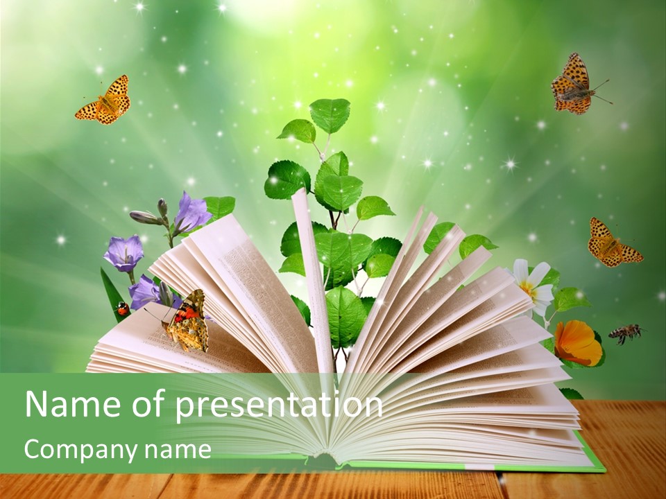 Studying Flower Space PowerPoint Template