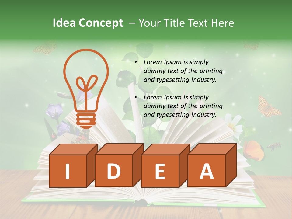 Studying Flower Space PowerPoint Template