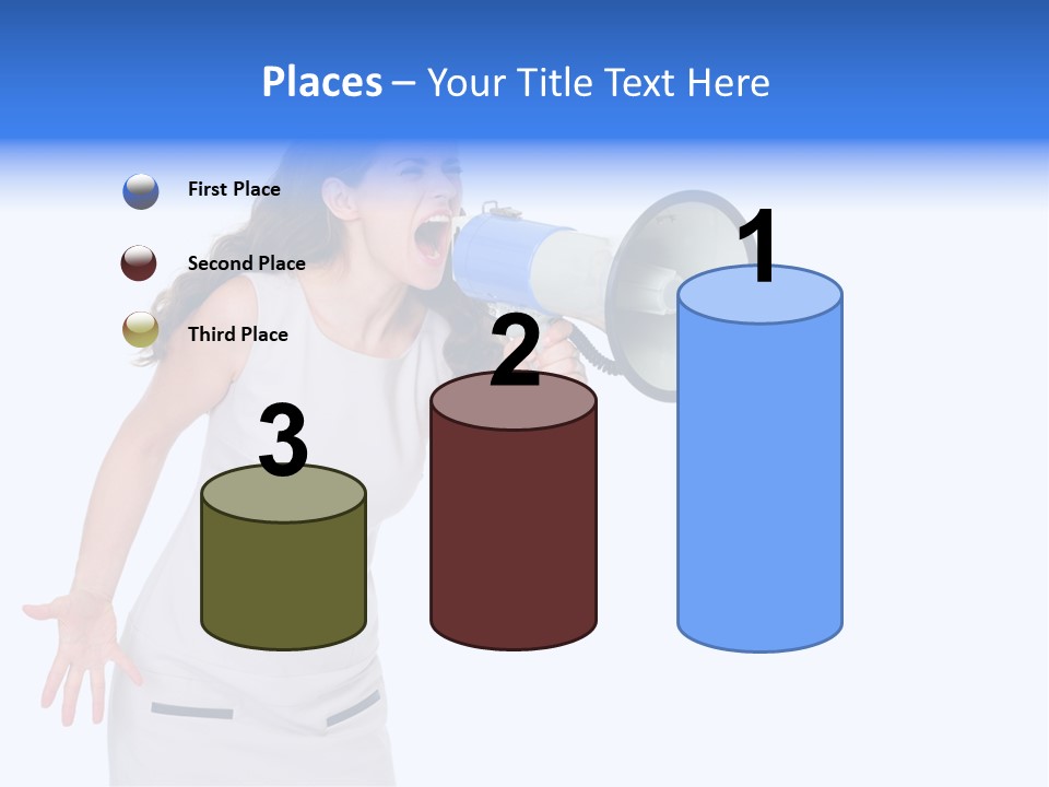 Brunette Aggression White Background PowerPoint Template