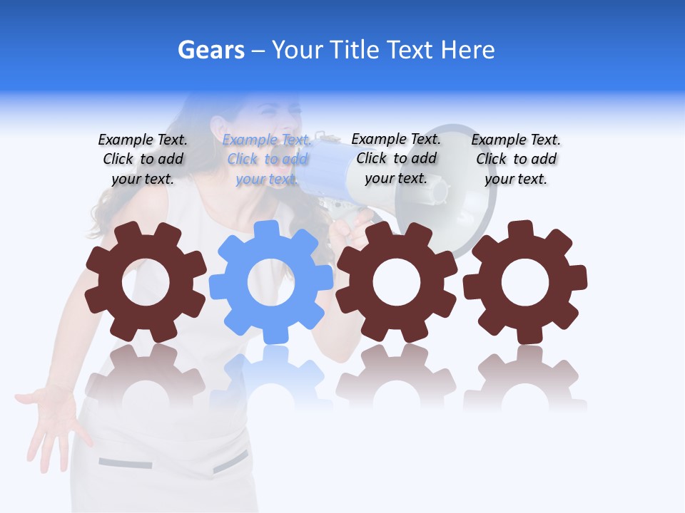 Brunette Aggression White Background PowerPoint Template