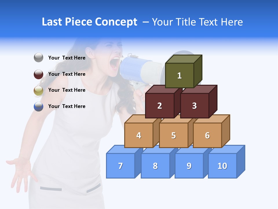 Brunette Aggression White Background PowerPoint Template