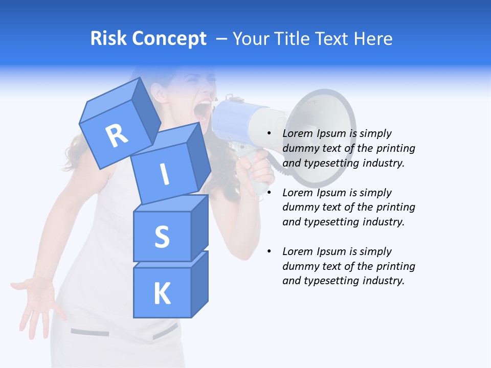 Brunette Aggression White Background PowerPoint Template