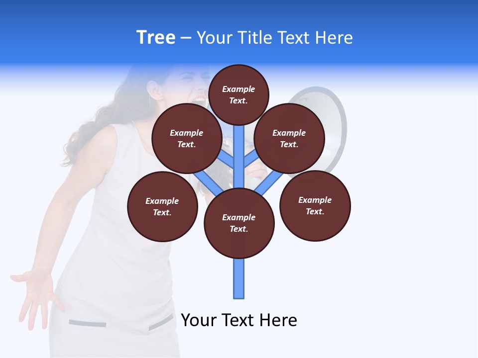 Brunette Aggression White Background PowerPoint Template