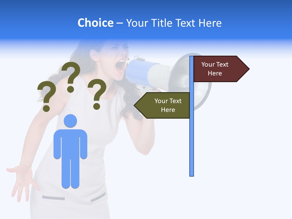 Brunette Aggression White Background PowerPoint Template