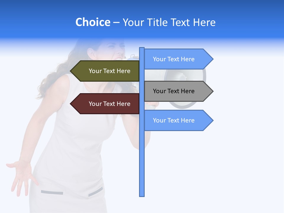 Brunette Aggression White Background PowerPoint Template