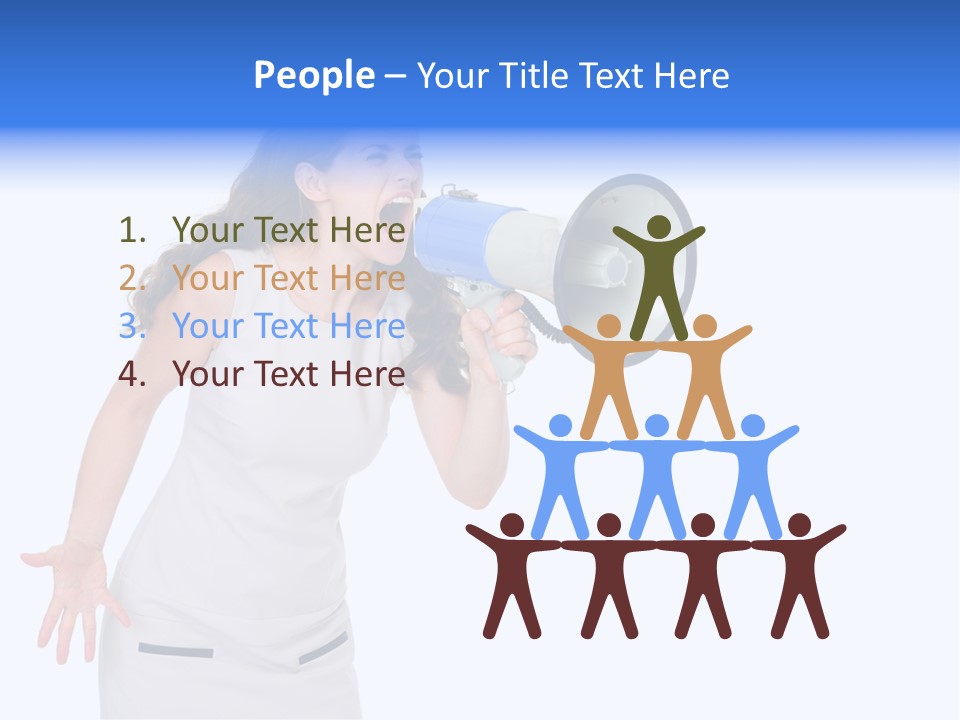 Brunette Aggression White Background PowerPoint Template