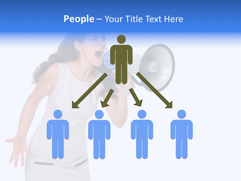 Brunette Aggression White Background PowerPoint Template