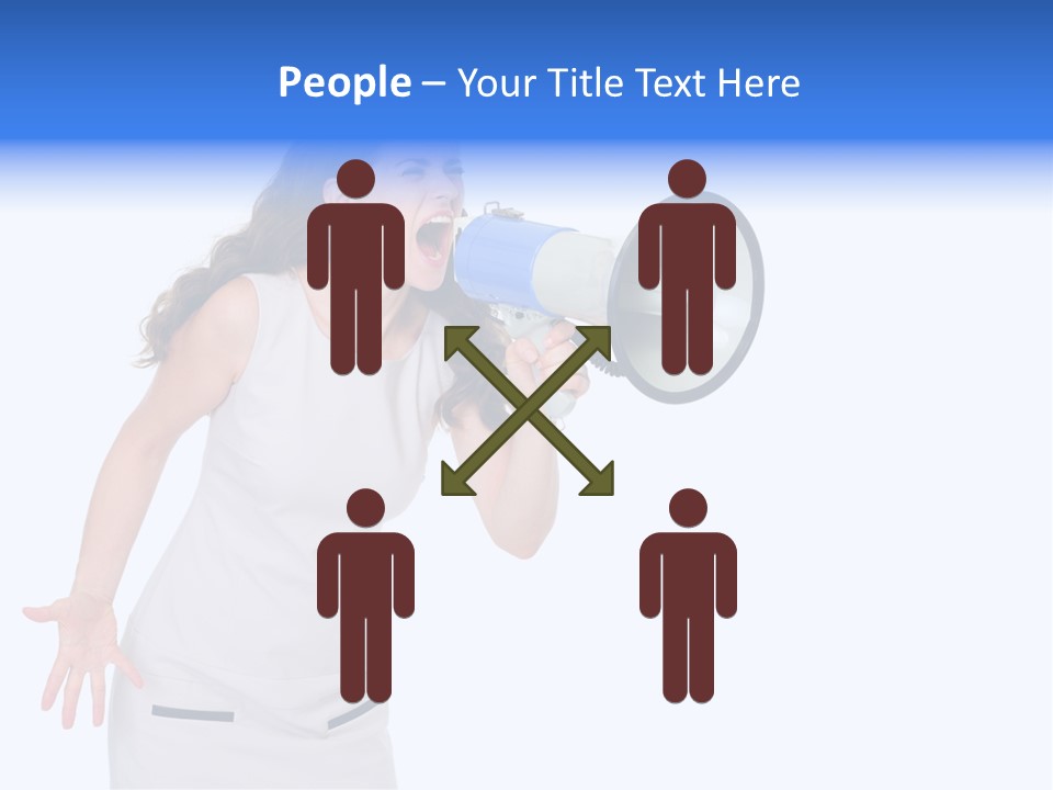 Brunette Aggression White Background PowerPoint Template