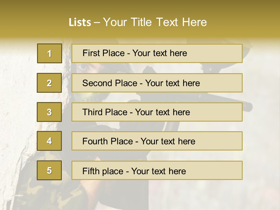 War Soldier Spring PowerPoint Template