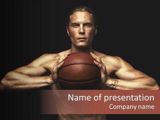 Torso Caucasian Standing PowerPoint Template