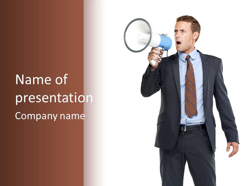 Successful Leader Caucasian PowerPoint Template