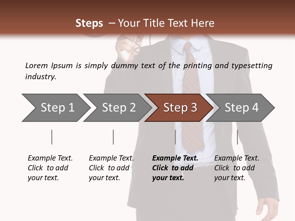 Successful Leader Caucasian PowerPoint Template