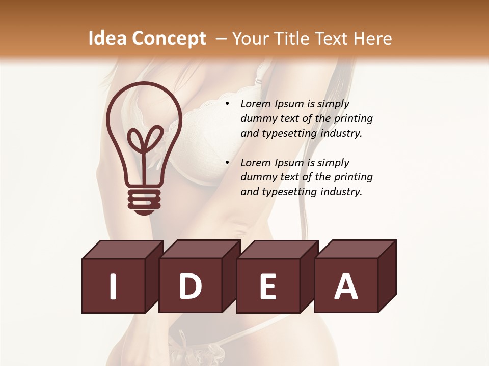 Beautiful Woman Flirting PowerPoint Template