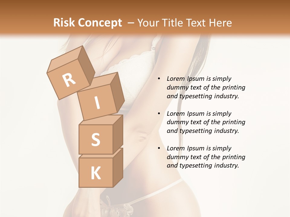 Beautiful Woman Flirting PowerPoint Template