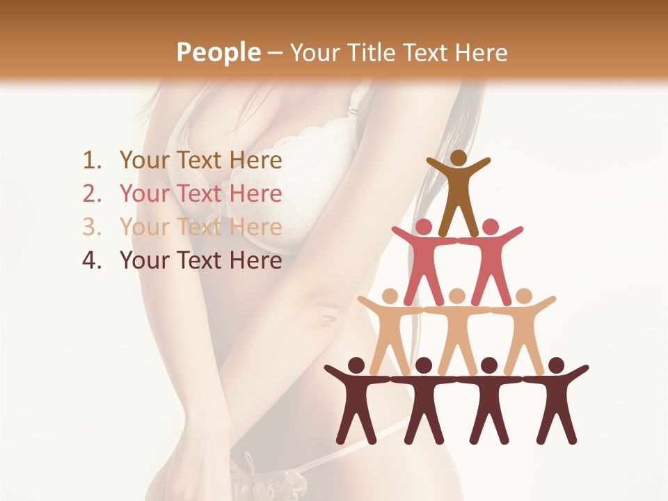 Beautiful Woman Flirting PowerPoint Template