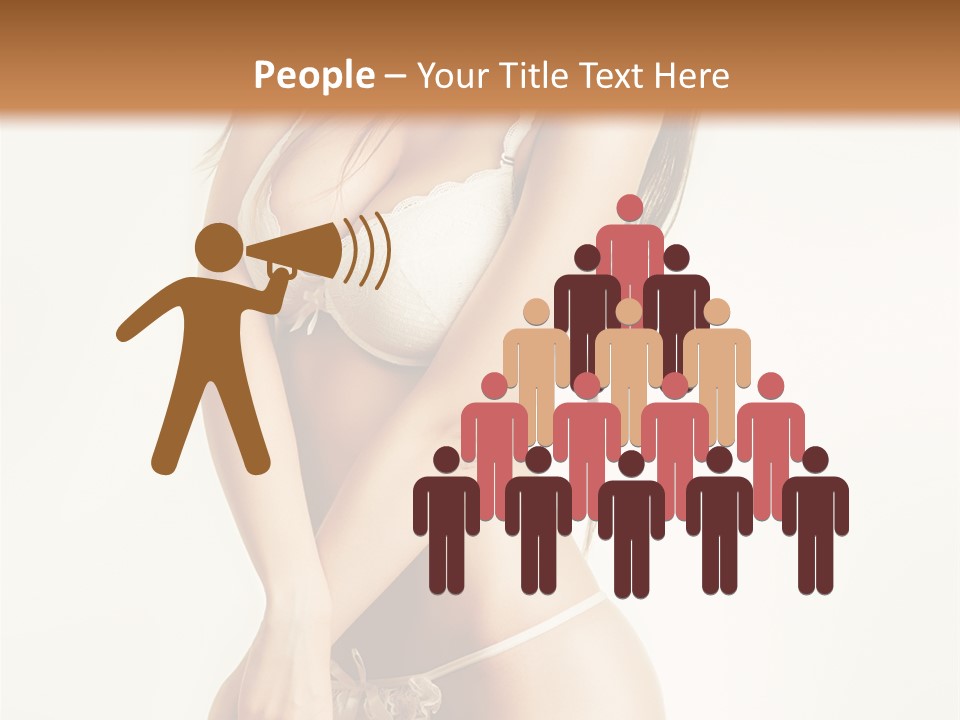 Beautiful Woman Flirting PowerPoint Template