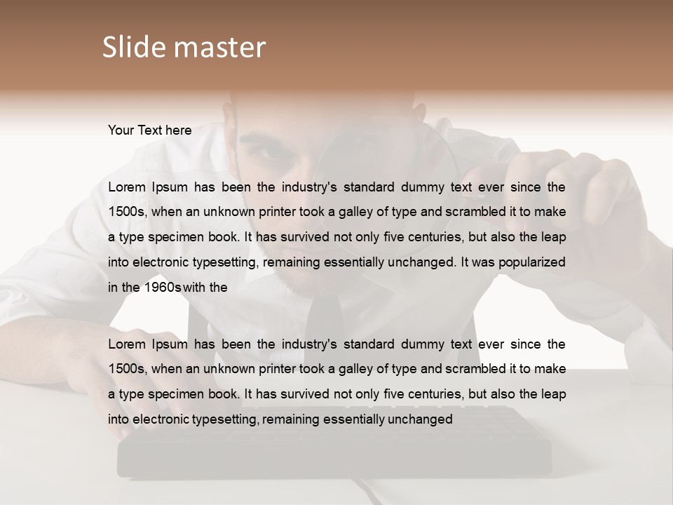 Man Magnification Information PowerPoint Template