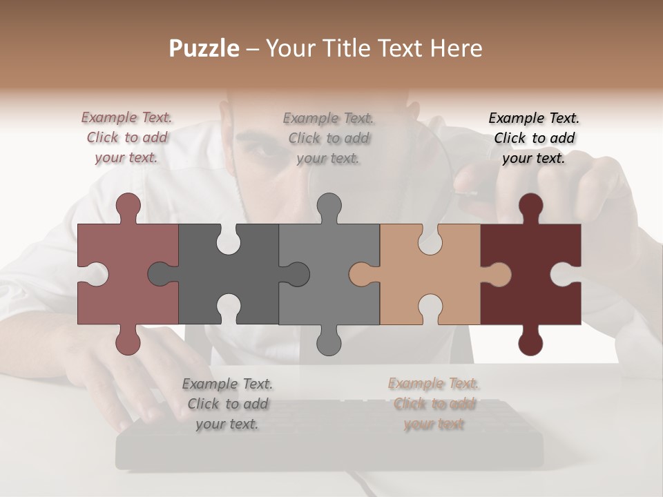 Man Magnification Information PowerPoint Template