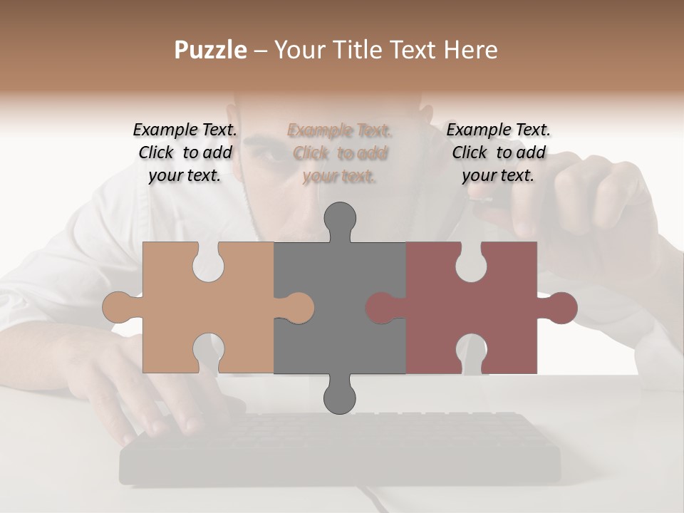 Man Magnification Information PowerPoint Template