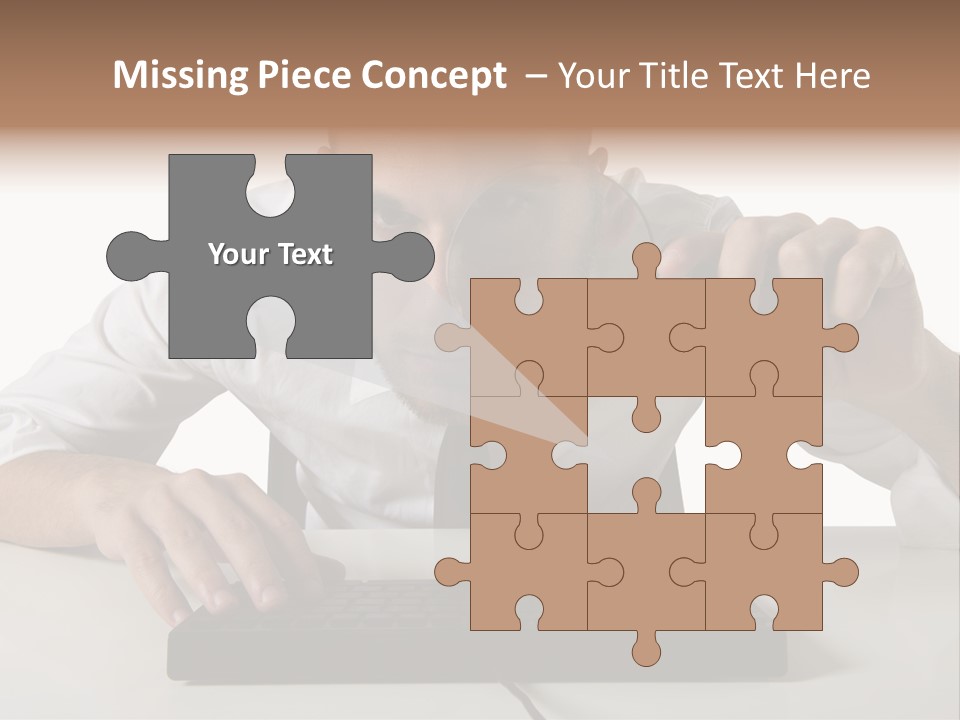 Man Magnification Information PowerPoint Template