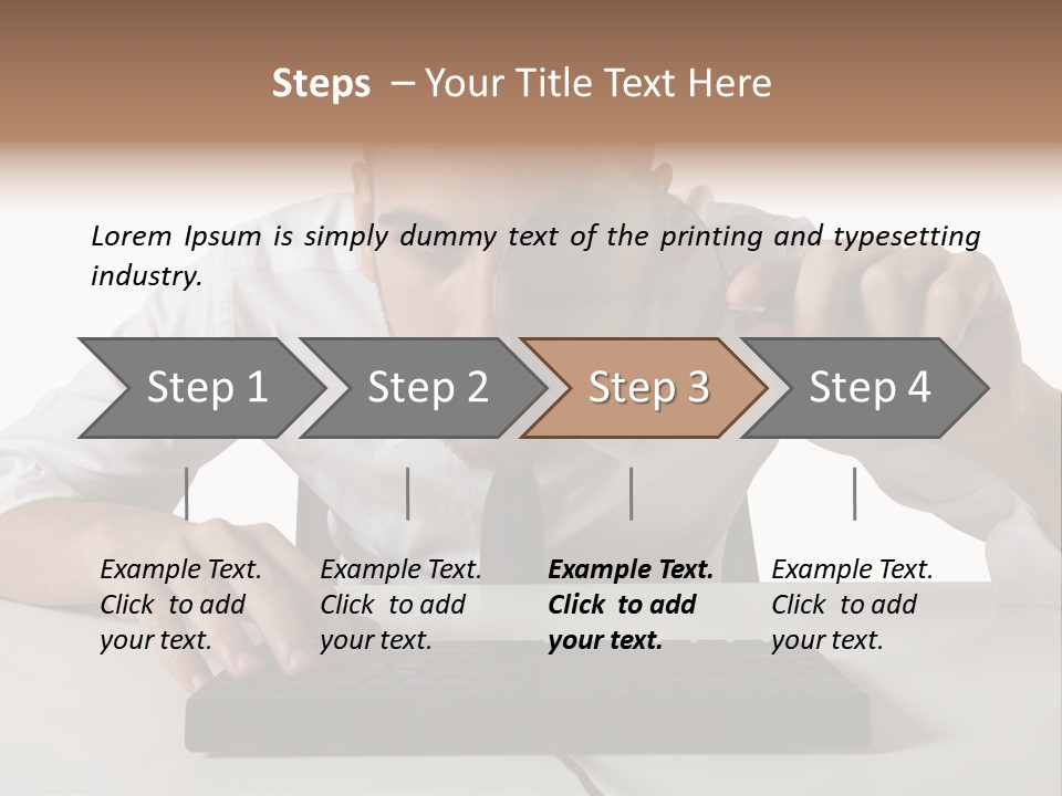 Man Magnification Information PowerPoint Template