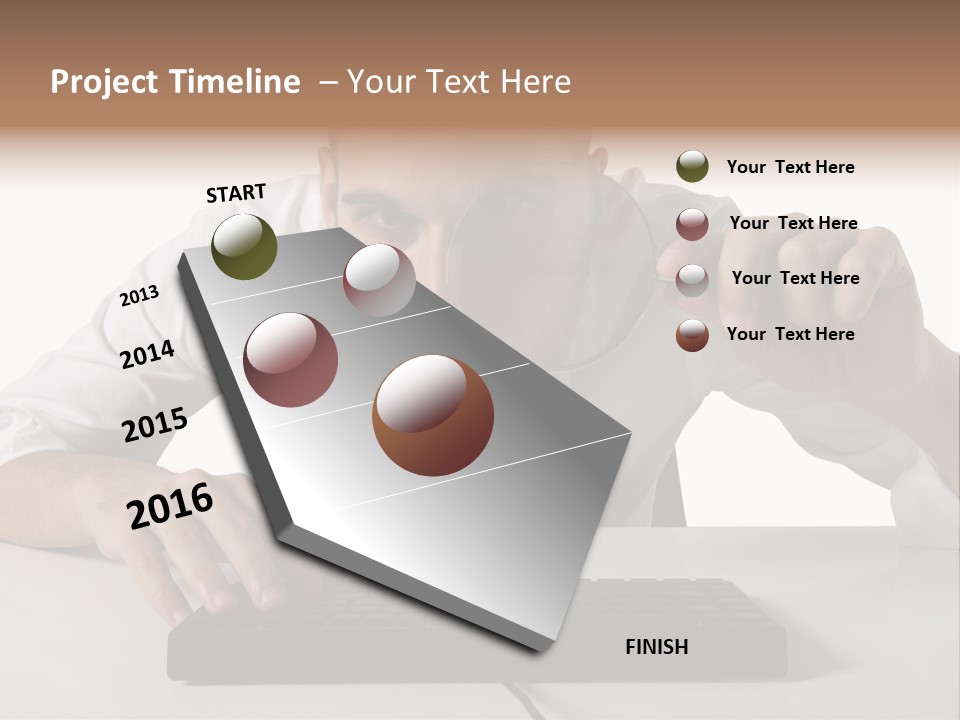 Man Magnification Information PowerPoint Template