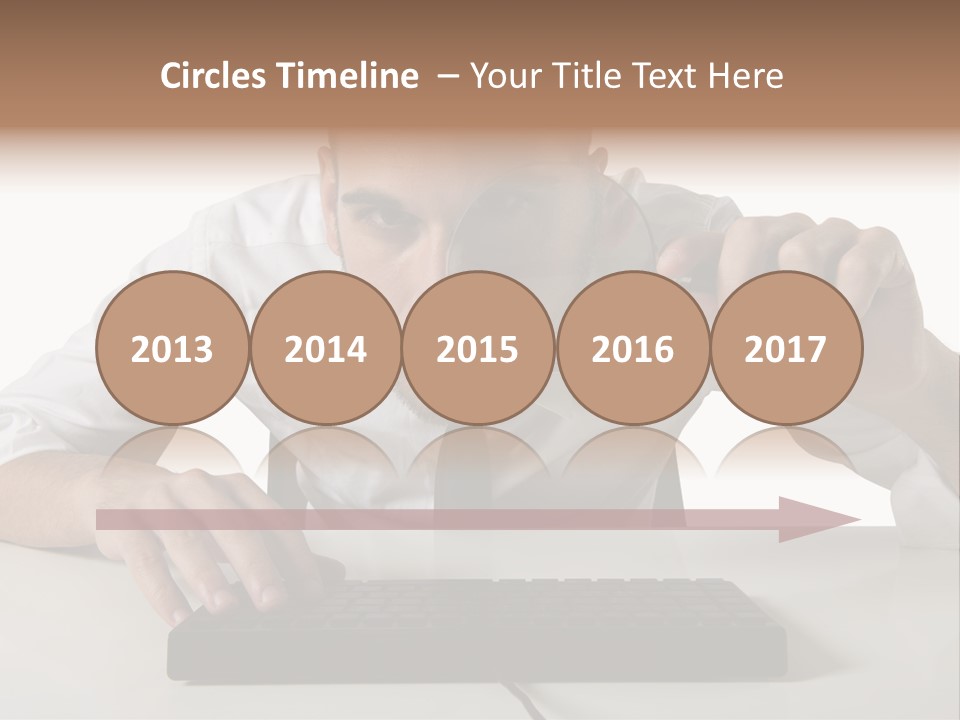 Man Magnification Information PowerPoint Template