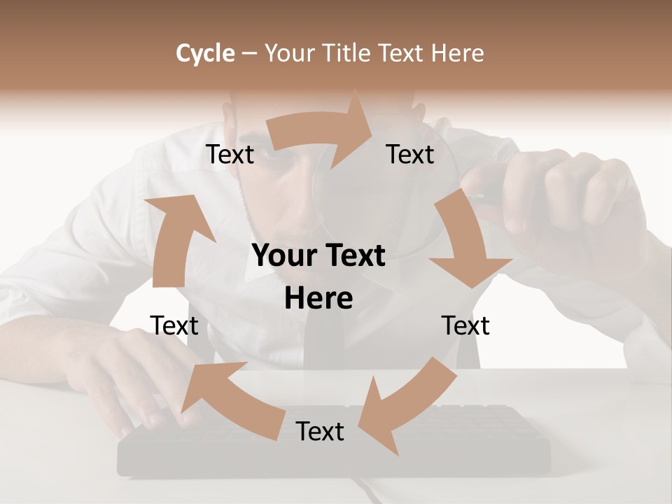Man Magnification Information PowerPoint Template