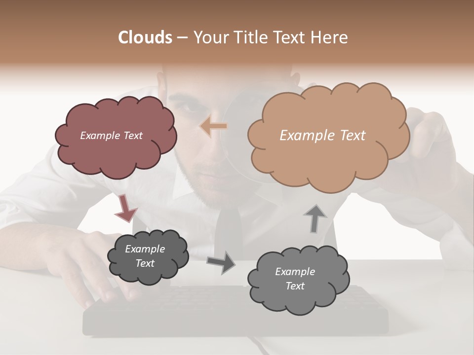 Man Magnification Information PowerPoint Template