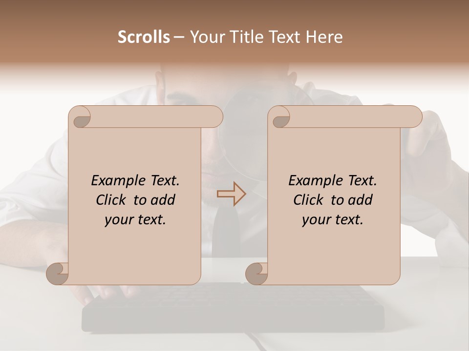 Man Magnification Information PowerPoint Template