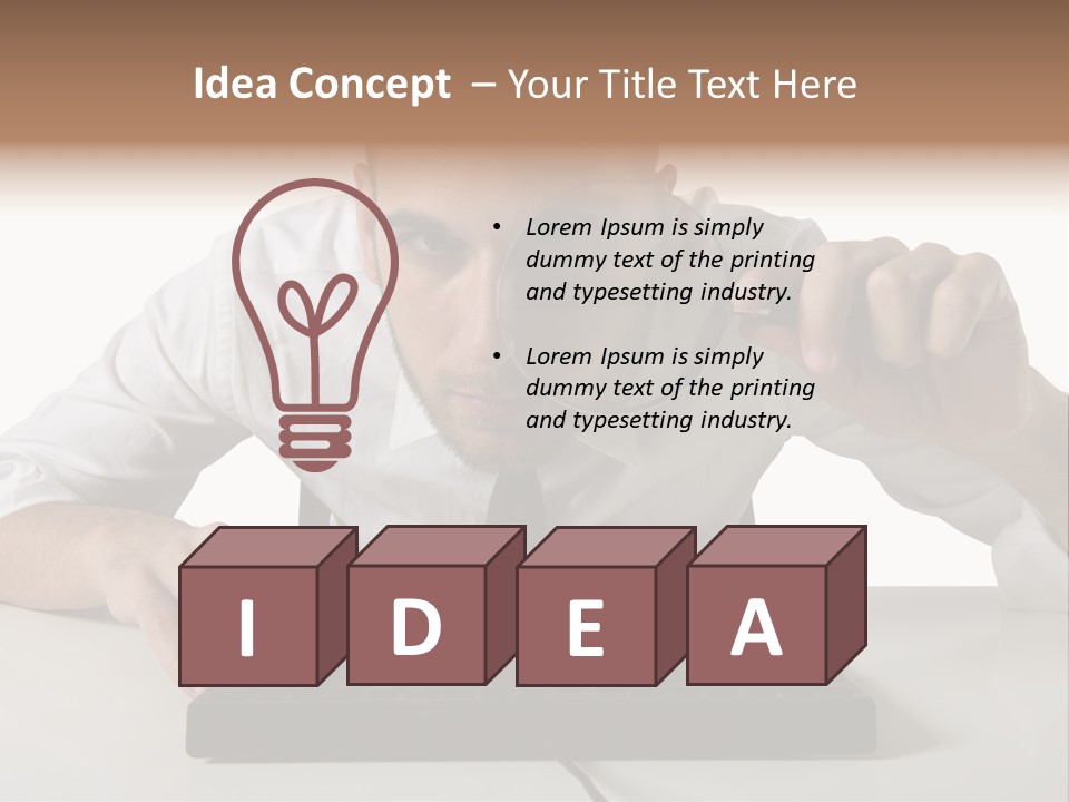 Man Magnification Information PowerPoint Template