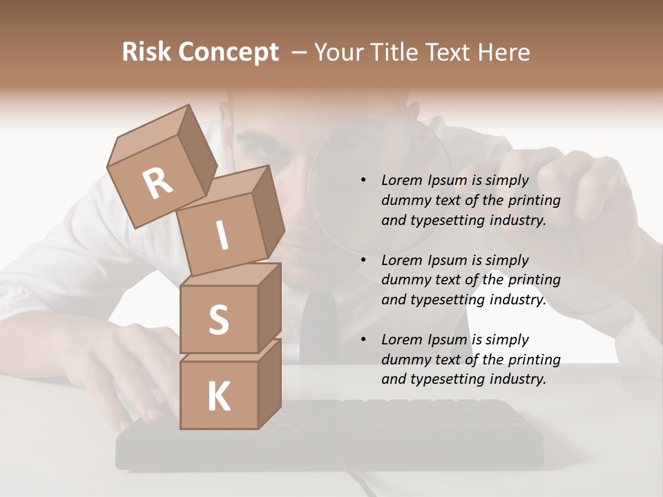 Man Magnification Information PowerPoint Template