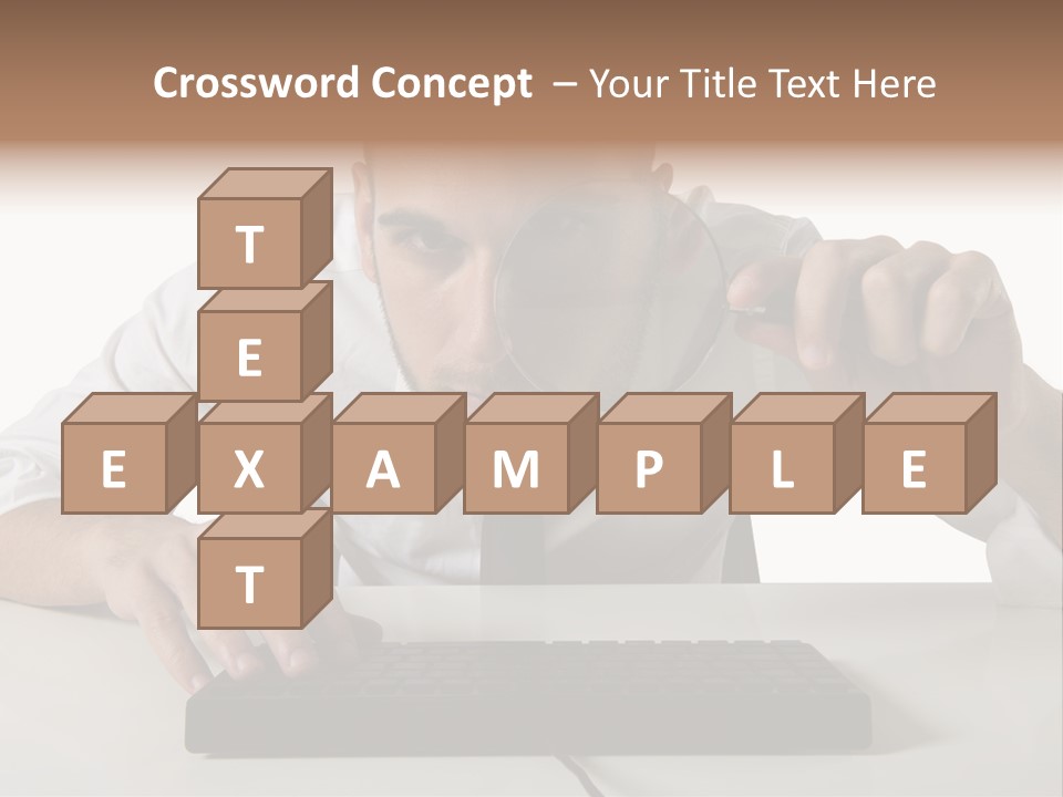 Man Magnification Information PowerPoint Template