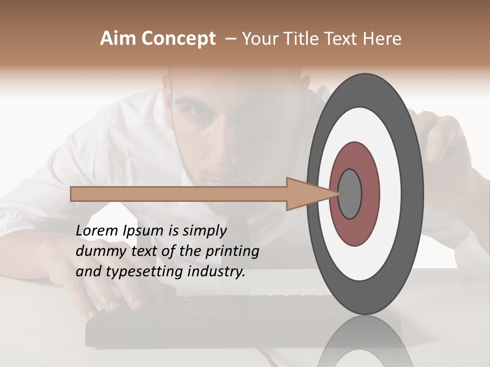 Man Magnification Information PowerPoint Template