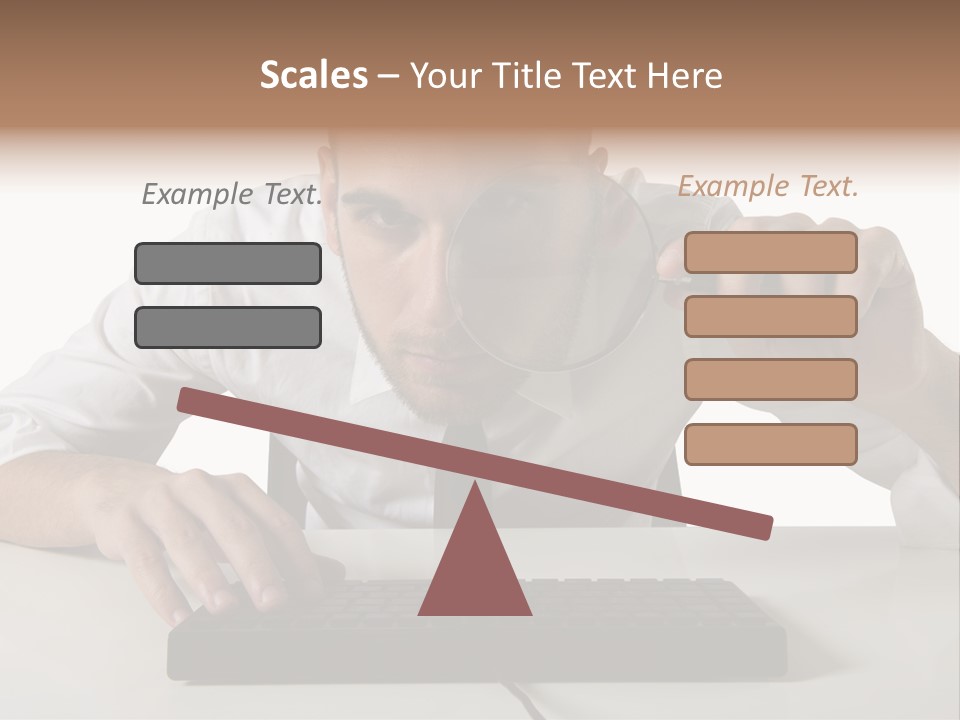 Man Magnification Information PowerPoint Template