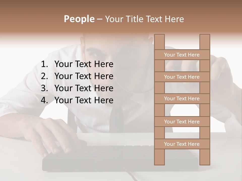 Man Magnification Information PowerPoint Template