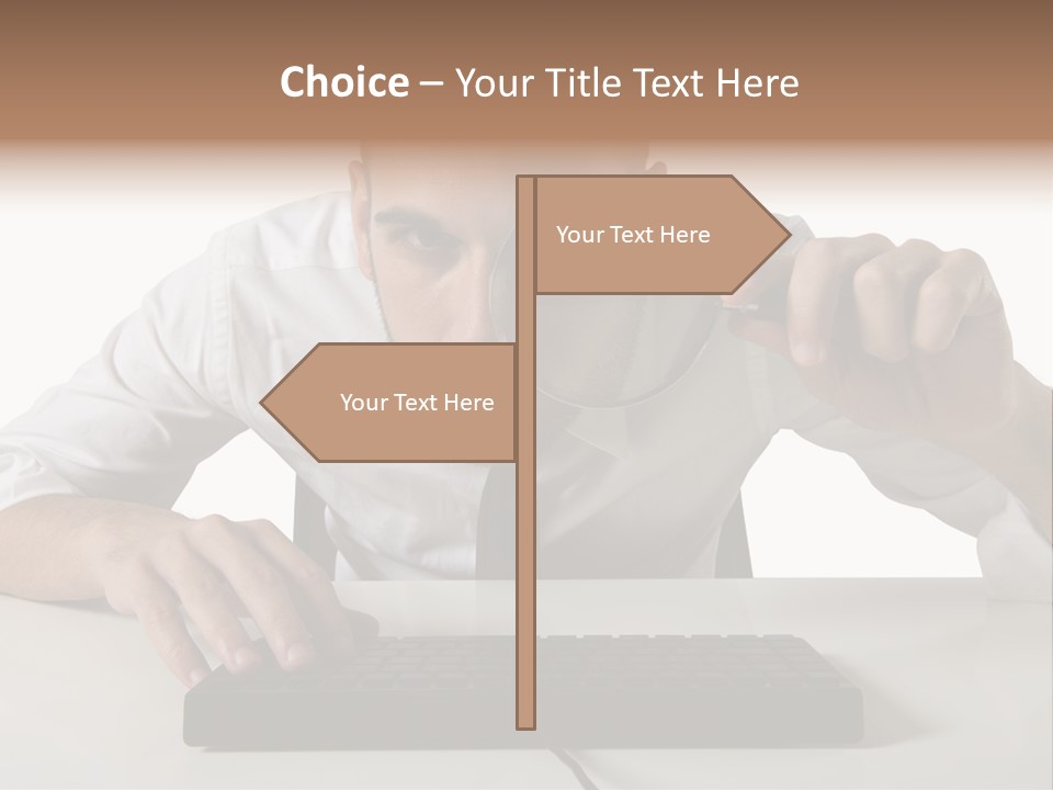 Man Magnification Information PowerPoint Template