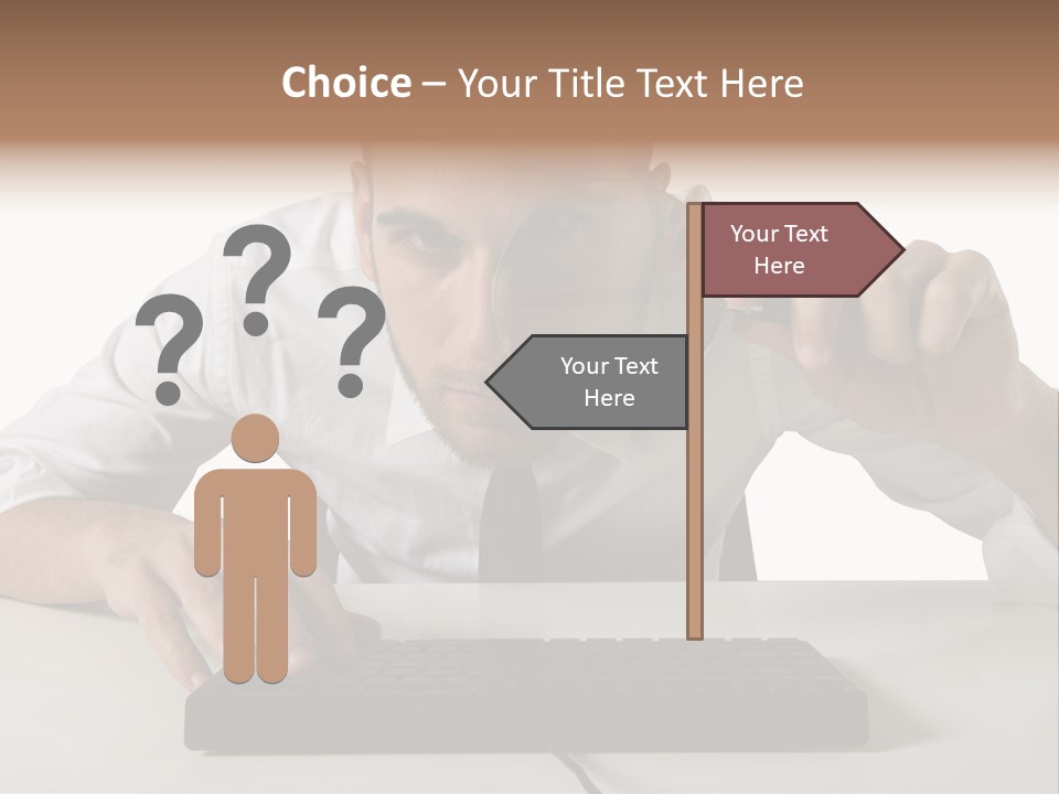 Man Magnification Information PowerPoint Template