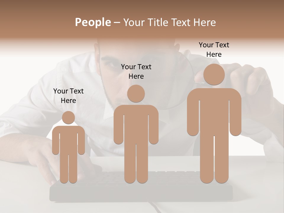 Man Magnification Information PowerPoint Template