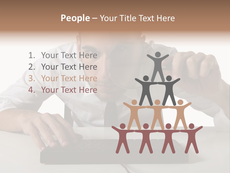 Man Magnification Information PowerPoint Template