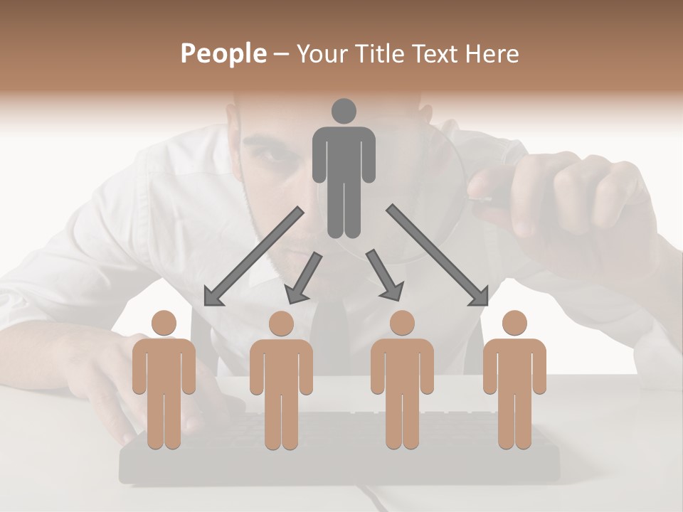 Man Magnification Information PowerPoint Template