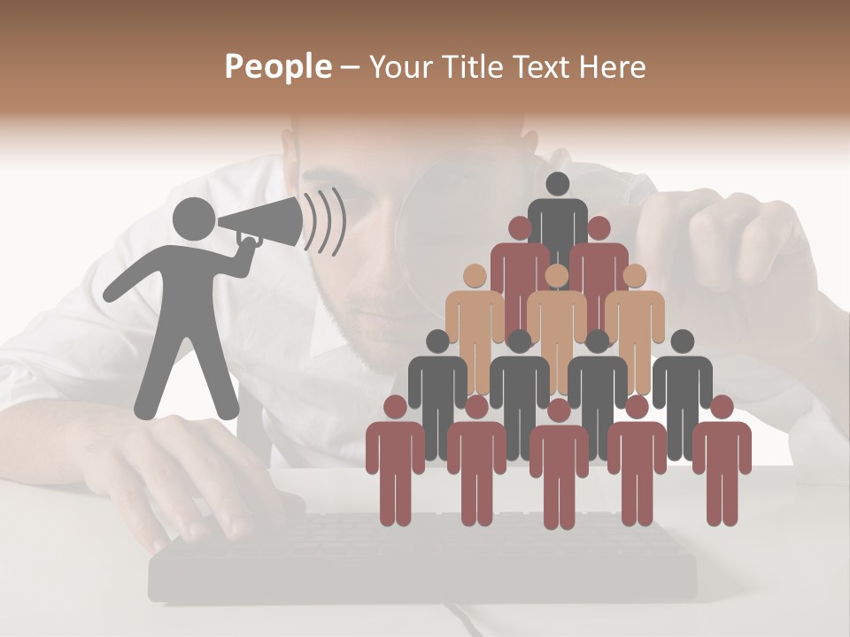 Man Magnification Information PowerPoint Template