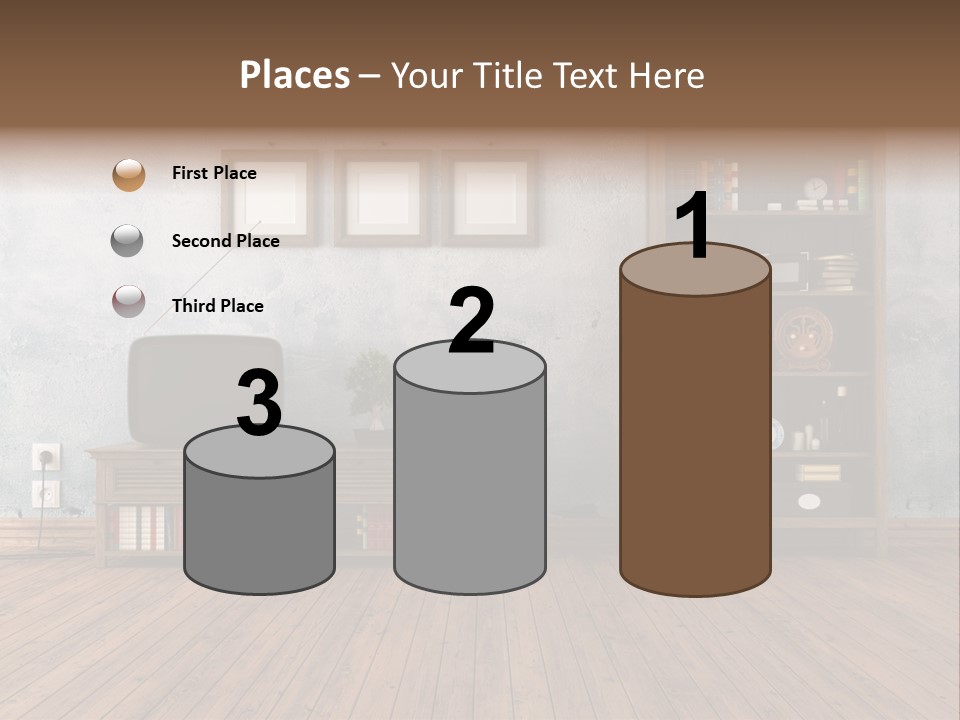 Bookcase Parquet Grunge PowerPoint Template