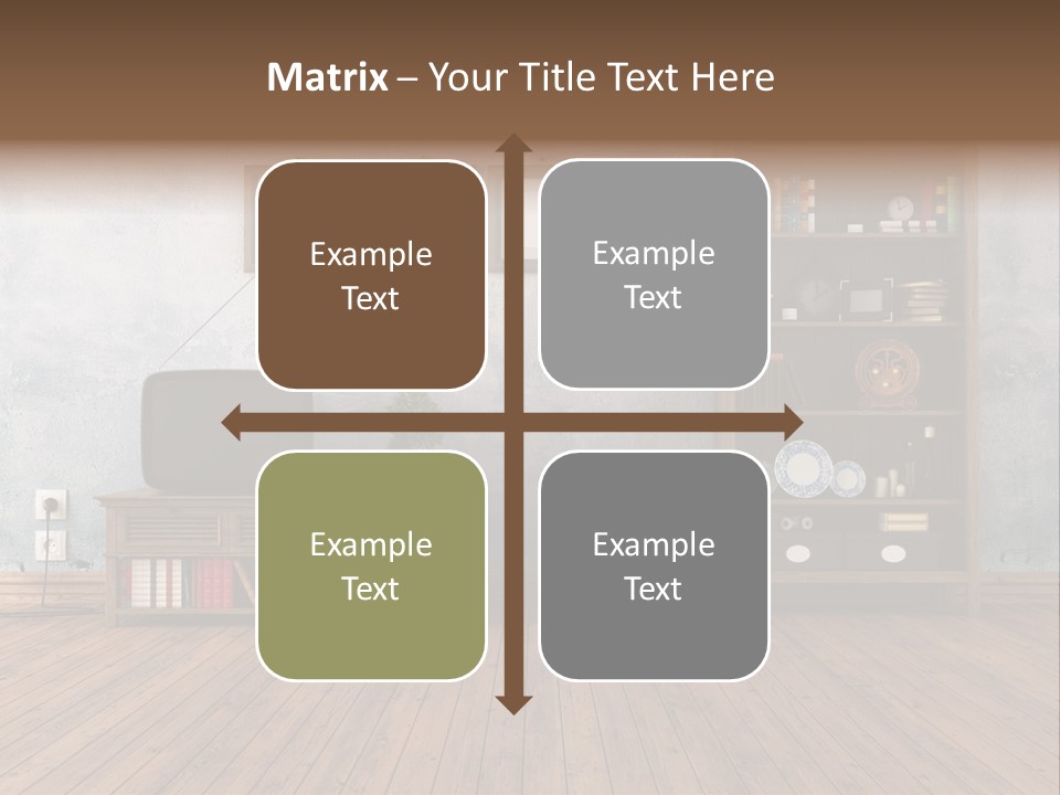 Bookcase Parquet Grunge PowerPoint Template